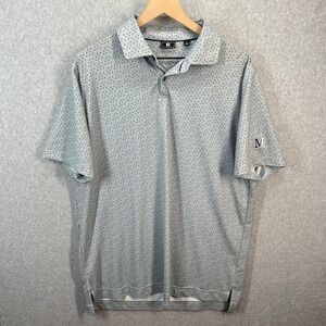 FootJoy Mens ProDry Golf Polo Shirt Grey Geometric Dot Print Stretch Large FJ